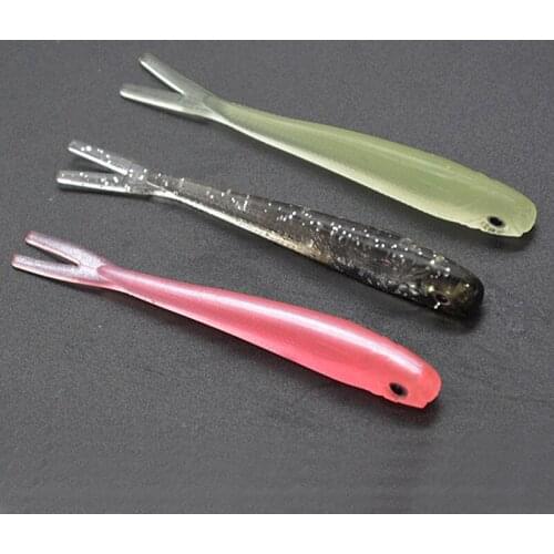 15Pcs Split Soft Bait Pink Fishing Lure Swimbait Fishing Tackle 7.5cm/2g