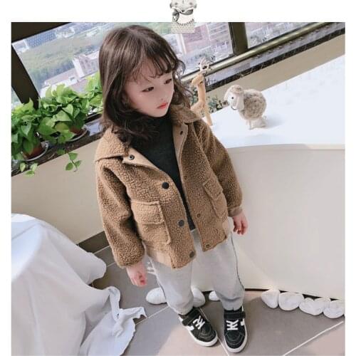 2019 Baby Girl Boy Autumn Winter Cashmere Coat Pockets Girls Kids Coats Clothes Outfits