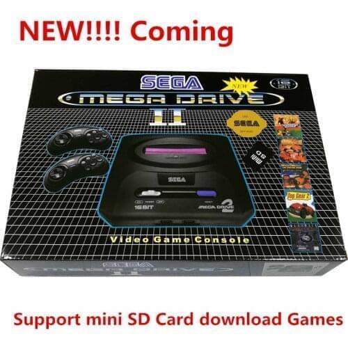 2020 Arrival Black Color PAL Version EU Plug Game Consoles Fit For Sega MD2 MD 2 TV Video Game Console Classic Card 16 Bit Boy