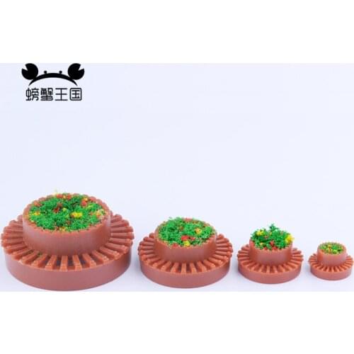 24pcs 1:100 1:50 1:75 1:150 TT N O OO scale Model Round Flowerbed Park Garden Railway Border Parterre Model train Layout