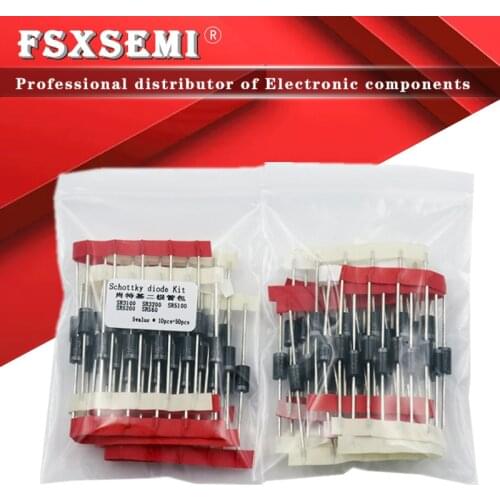 5values*10pcs=50pcs Schottky Diode Assorted Kit SR3100 SR3200 SR5100 SR5200 SR560 each 10PCS