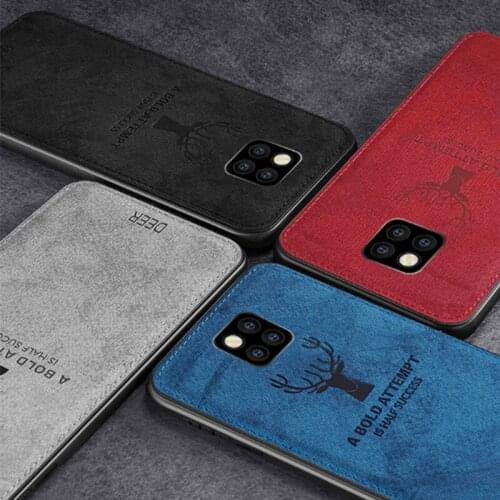 50pcs/lot Deer Head Phone Case For Huawei P20 Lite 2019 Nova 5i 5 Nova 3E 4E P30 Pro Cloth Grain Back Cover Fundas