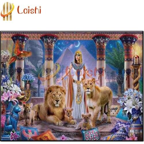 5d diy diamond embroidery Cleopatra, Lion sale diamond painting full square round drill animal mosaic art pattern home decor