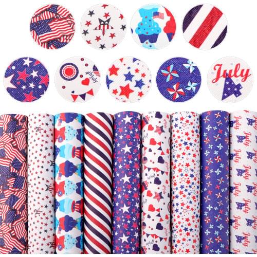 David accessories 9pcs/set 20*33cm Valentines Day Synthetic Leather Set DIY Bow Bag Faux Leather Fabric Home Decoration,1Yc8329