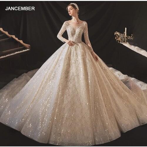 ASN045 Wedding Dress Lace Muslim Crystal Applique Plunging Neckline свадебные платья vestidos de novia robe de mariée