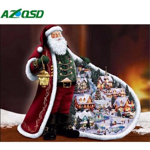 AZQSD Diamond Painting Diy Santa Claus Full Square Drill Home Decor Diamond Embroidery Cartoon Cross Stitch Kits Handmade Craft