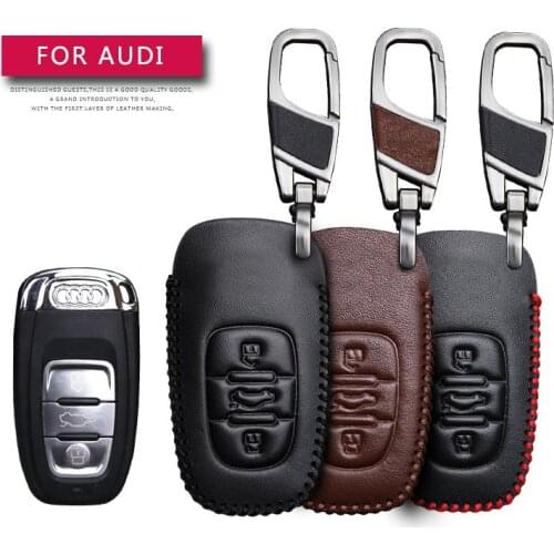 Leather Car Key Case Cover For Audi A4 A4L A6 A6L Q5 Q7 Protection Key Shell Bag Only case For Audi A4 A4L A6 A6L Q5 Q7