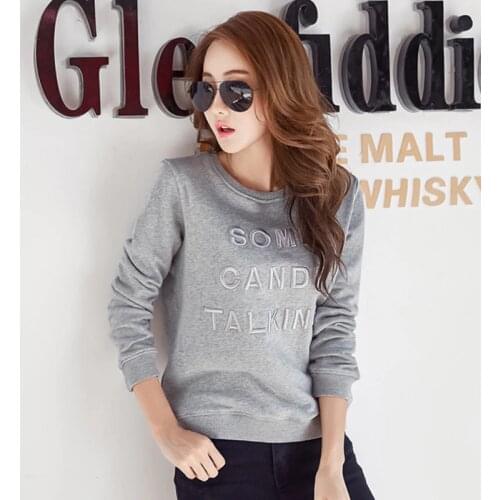 GGRIGHT embroidery Tees Women Tshirt Long Sleeve T Shirt Women Tops Fashion 2019 Cotton T-Shirt Camisetas Mujer Tee Shirt Femme