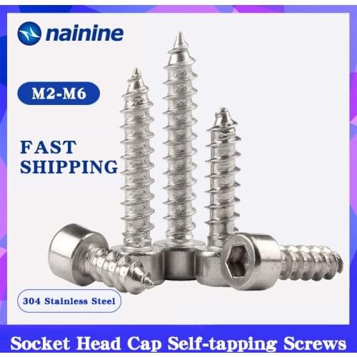 HA [M2 M2.6 M3 M4 M5 M6] 304 Stainless Steel Cylinder Hexagon Head Self-tapping Screws Cup Furniture Speaker Screw SS40