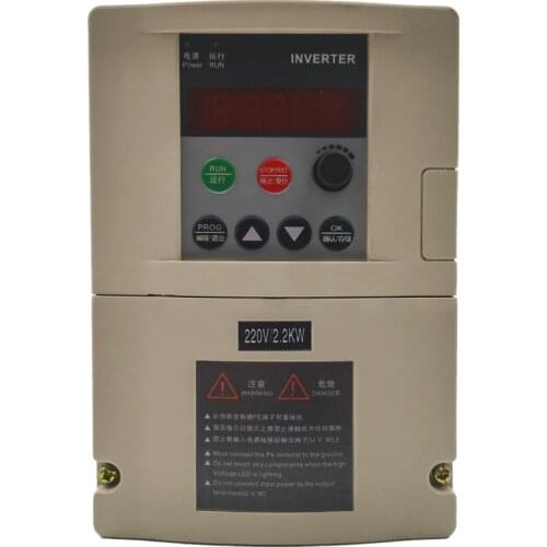VFD Inverter ZW-S1-2T 1.5KW/2.2KW Single phase 110V/220V Input and For three-phase motor with 2M Cable and Outside Panel