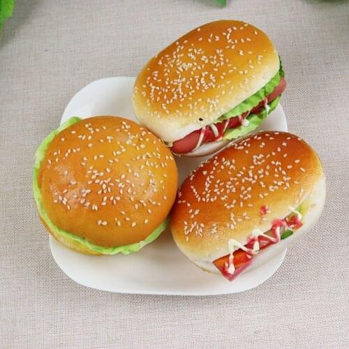 Artificial Foods &amp Vegetables Simulation Burger Bread Sandwich Model Fake Food Decoration Home Cabinet Decoration Photography