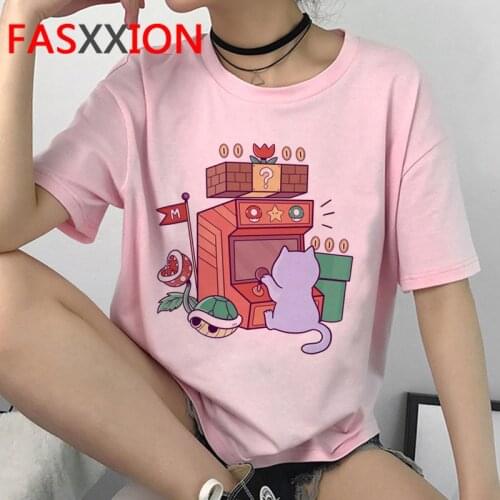 Kawaii Cat Graphic Harajuku T Shirt Women Ullzang Cute Aesthetic T-shirt 90s Funny Cartoon T Shirt Cats Meow Meow Top Tee Female