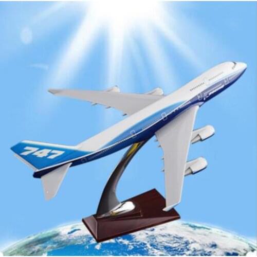 Collectible B747 big 32cm airplane model toys airlines aircraft model diecast plastic Resin plane gifts for kids children