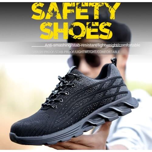 Nice Safety Shoes Men Steel Toe Boots Indestructible Work Shoes for Men Lightweight Breathable Composite Men 39;s
