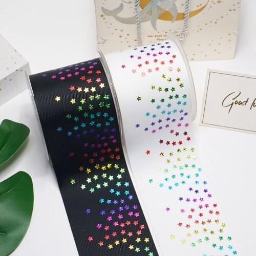 3" 75mm Easter Foil Printed Ribbon Colorful Foil Feather DIY Hairbows Accessories Handmade Materials Gift Wrapping Tape