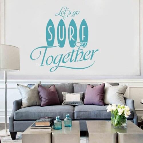 Summer Wall Stickers for Living Room Surf Wallpapers Decal Decal Paper Custom Color Environmental Protection Affordable Z207