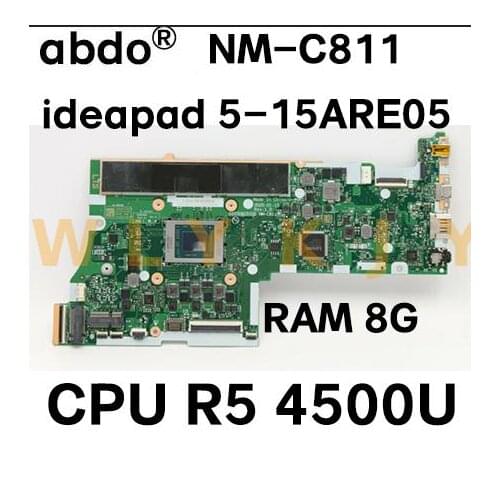 For Lenovo ideapad 5-15ARE05 Laptop motherboard NM-C811 motherboard with CPU R5 4500U RAM 8G UMA 100% test work