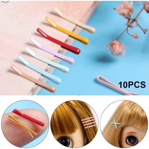 10Pcs 1.1/1.5CM Doll Mini Hair Clip Metal Headclip Cute Doll Hairpin Headwear Girl Birthday Gift Children DIY Doll Accessories