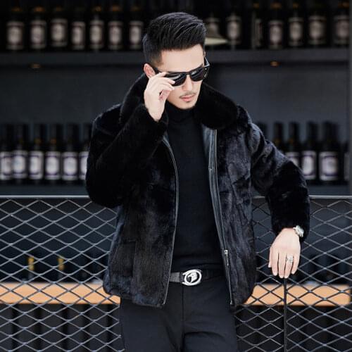 2021 New Winter Men Real Fur Male Natural Mink Fur Sheep Shearling Coats Man Genuine Leather Plus Size 5xl Short Jacket Z174