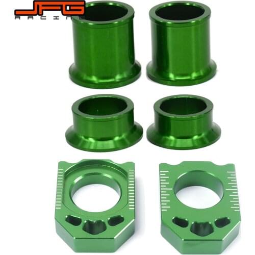 Motorcycle CNC Front Rear Wheel Hub Spacer Chain Adjust Axle Blocks For KAWASKAKI KX125 KX250 2006-2008 KX250F KX450F 2006-2016