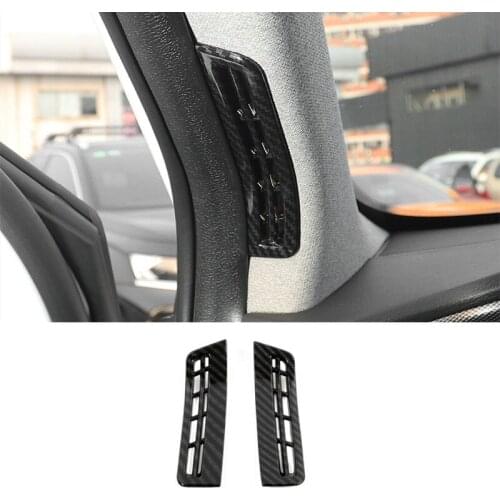 ABS Carbon Car front A-pillar air conditioner outlet AC Vent Cover trim car styling Accessories For Hyundai Santa FE 2018 2019