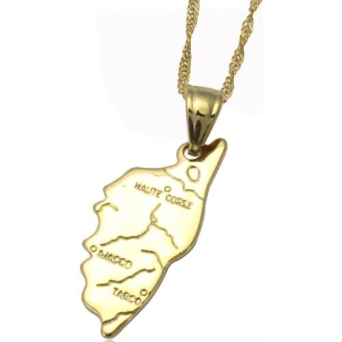 France Haute Corse map pendant & necklace for women & men, country map france map jewelry
