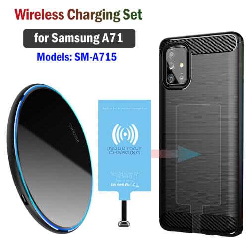 Qi Wireless Charging Adapter for Samsung Galaxy A71 SM-A715 Phone Wireless Charger Install USB Receiver Case Put and Charge