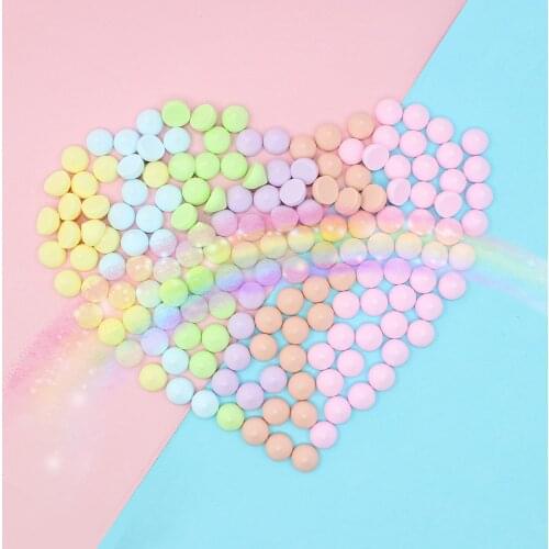 Assorted Pastel Colors Kawaii Resin Cabochons Round Heart Fan Shape DIY jewelry Bow Center Hair Clip Decoration 100pcs