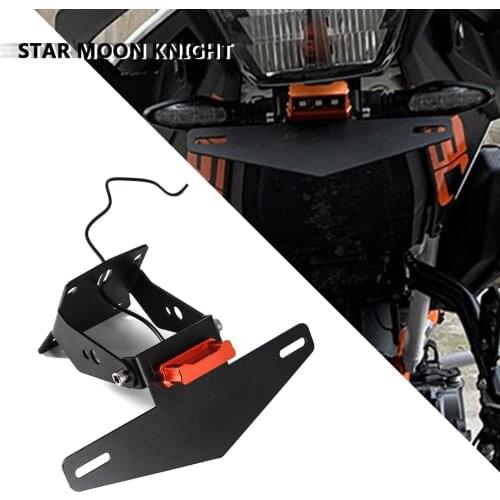 Rear Adjustable License Number Plate Frame Holder Bracket Tail Tidy Fender with Led Light For RC 390 RC390 2013 - 2020 2019 2018