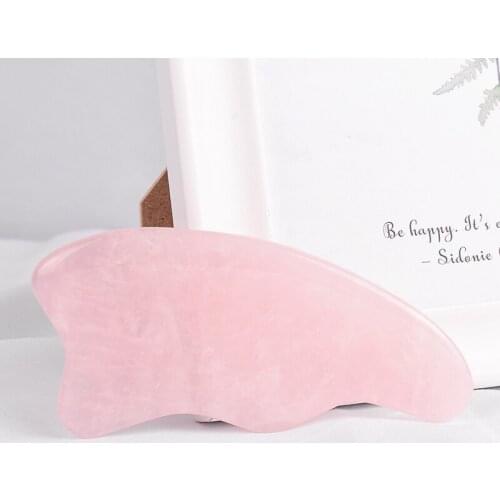 Natural Rose Quartz Guasha Scraper Massage Body Genuine Stone Plate Scratch Back Face Relax Skin Muscle Health Care Beauty Tool