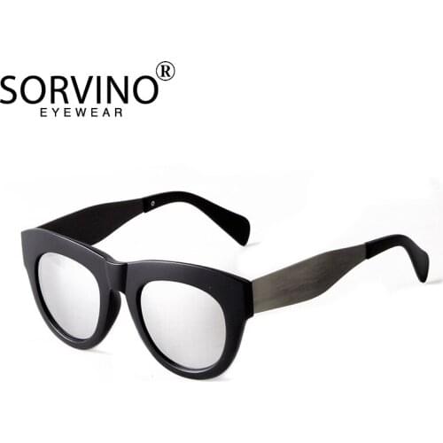 SORVINO High Quality Round Sunglasses Women/Men UV400 Colorful Clear Lens Wide Leg Sun Glasses Shades For Female