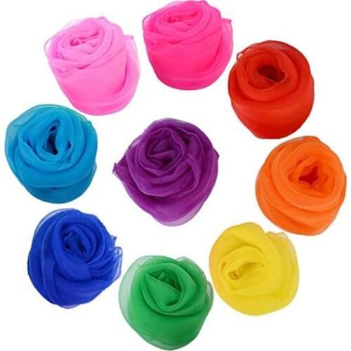 SZanbana 36 Pcs Square Dance Scarves Juggling Scarf Props Magic Silky Scarves Dressing Accessories & Decorations ( Multicolored)