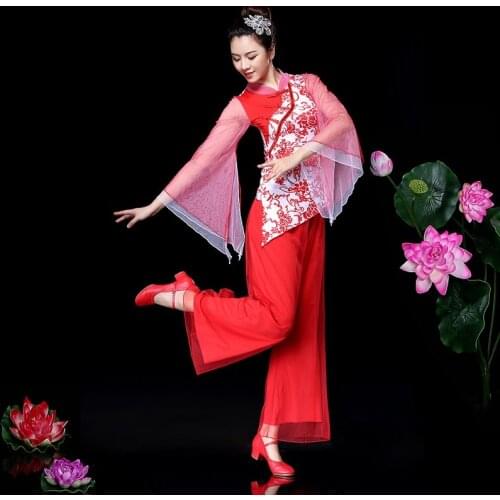 Traditional folk and ethnic dance clothes national dance of China fan yongo ancient Chinese folk dance clothing FF1521