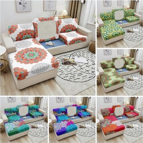 L Shape Corner Couch Elastic Cushion Cover For Living Room Furniture Protector Mandala Couch Sofa Cover 1/2/3/4-Seater