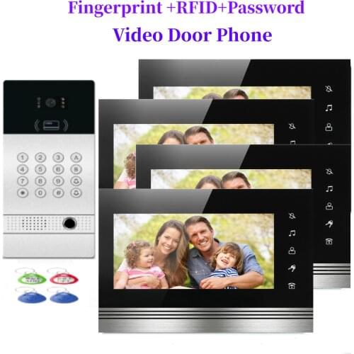 Video Door Intercom 7''Inch Wired Video Door Phone Visual Video Intercom System Doorbell Monitor Camera Kit For Home Security