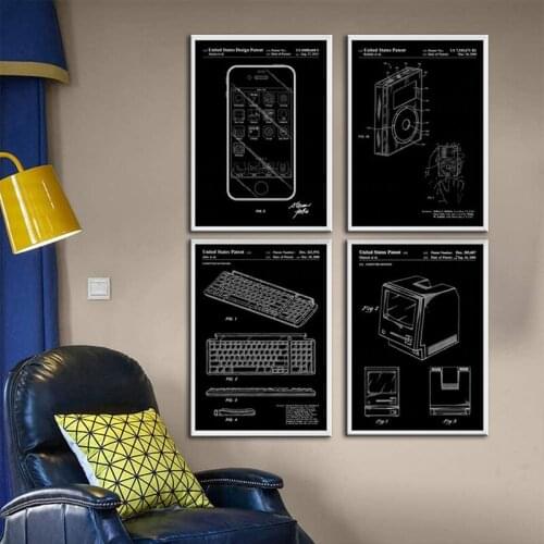 Vintage Apple Patents Blueprint Wall Art Poster Canvas Painting poster hd Print Wall decor Living Home artwork gift