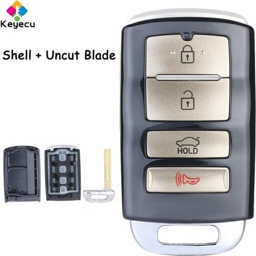 KEYECU Replacement Smart Keyless Entry Remote Control Key Shell Case Cover With 3+1/ 4 Buttons - FOB for Kia Cadenza 2017 2018