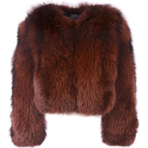 YOLOAgain High Quality Winter Warm Women Natural Real Fox Fur Jacket Coat Short