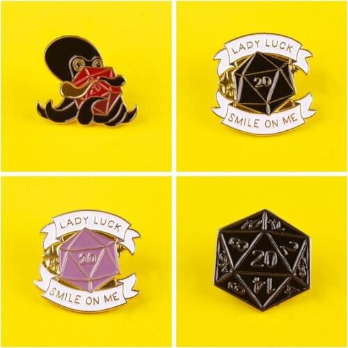 Lady Luck Smile On Me Metal Pins For Clothes Icons Octopus Badge Jewelry Gift Icon On Clothes Brooches Accessories Icons Badge
