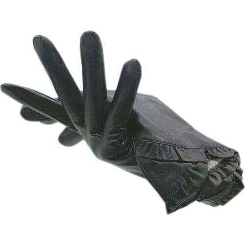 Gloves 2020 new style ladies sheepskin black gloves leather fashion winter warmth beautiful free shipping genuine leather drivin