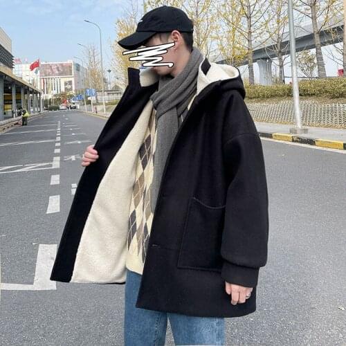 Winter Male Medium Long Cotton Jacket Thickened Coat Woolen Chic Hooded Recommend Time Limited For