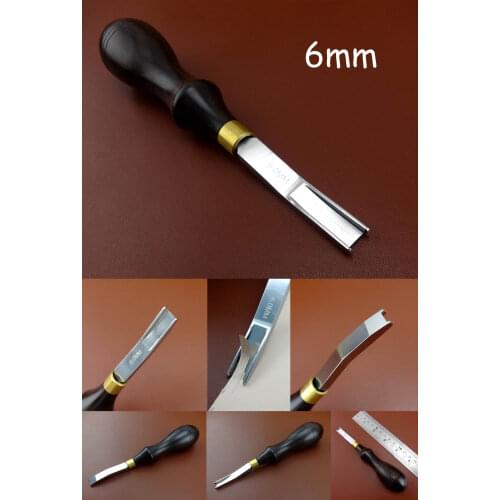 1pc 6mm French Style Leather Craft Edge Beveler Skiver Edger Gouges Cutter Tool - Sewing Stitching Carving Stamping Knife Cutter