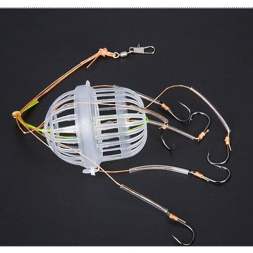 1Pcs Explosion Hook Fishing Hooks Set Outdoor Baits Cage Basket Feeder Holder Fishhook Tackle Carp Accessories Tools