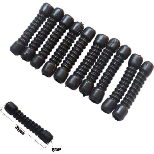 10pcs 45mm M6 Rubber Dust Cover Cap for Motorcycle Brake Cable Inner Diameter 6mm