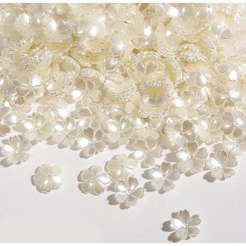 Mix 24Styles 10Pcs ABS Pearl Color Petal Acrylic Beads Caps For Handmade Fashion Ladies Bracelet DIY Accessories Supplies