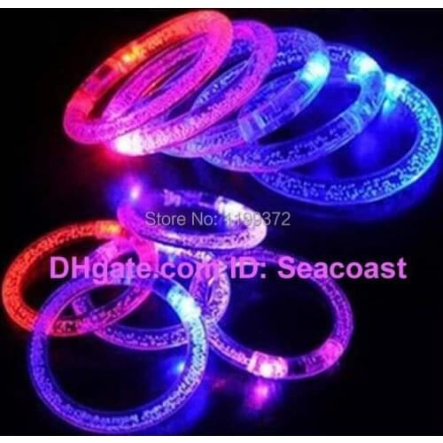 1000pcs/lot LED Flash Blink Blinking Color Changing Light Lamp Party Fluorescence Club Stage Bracelet Bangle
