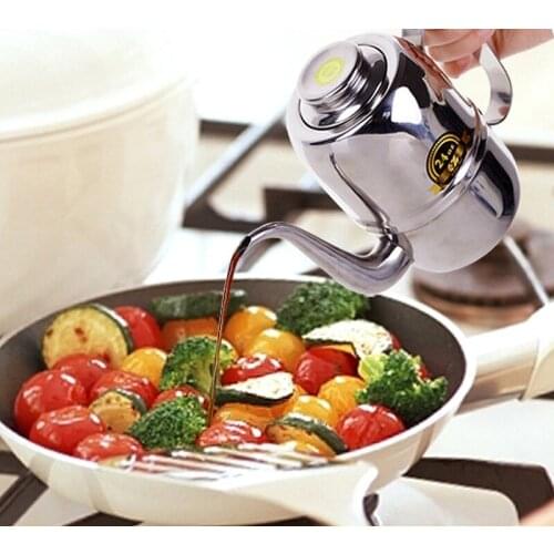 18/24/32/48oz Stainless Steel Leak-proof Cooking Sauce Multi-purpose Olive oil Bottle Kitchen Vinegar Pot Bottles Kettle Storage