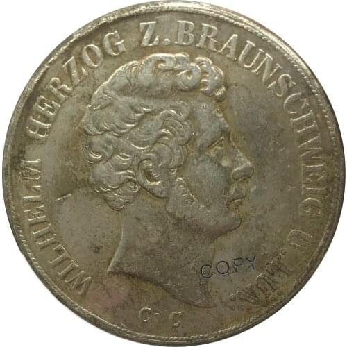 1844 Germany 2 Thaler (3 1/2 Gulden) Cupronickel Plated Silver Copy Coin
