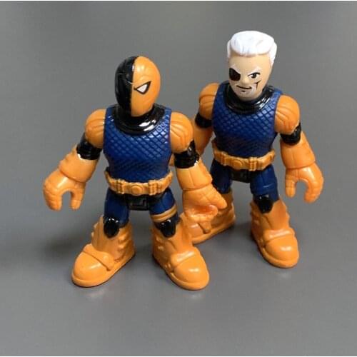 2PCS Imaginext DCC Comics Super Friends Slade Deathstroke Unmaked Slade Wilson Figures Villains Movie Toys Doll Xmas Boys Gift