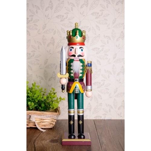 30cm Wood Nutcracker Soldier Figurine Puppet Hand Painted Festival Decorations Home Decor Ornaments